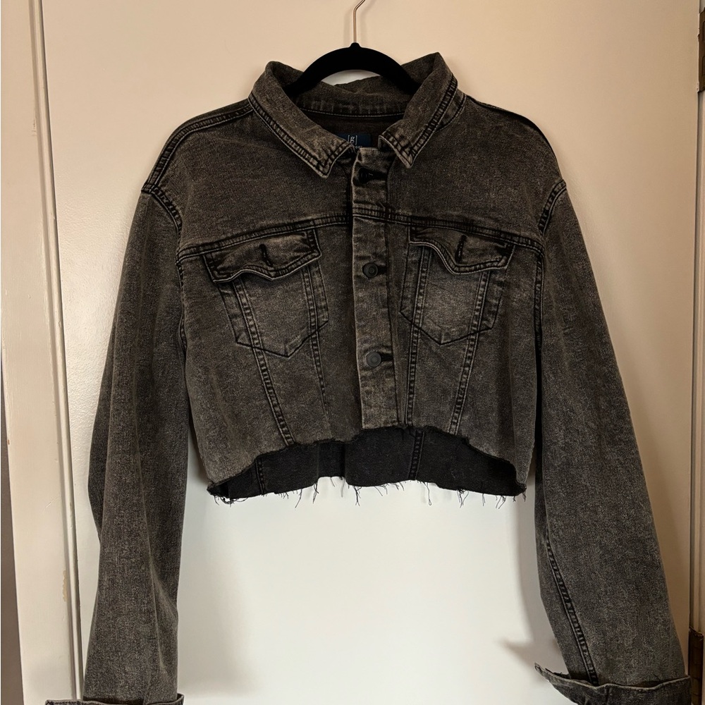 Black Cropped Jean Jacket